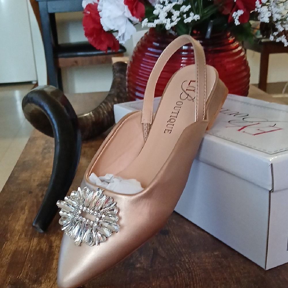 Women's Gold Slingback Shoes